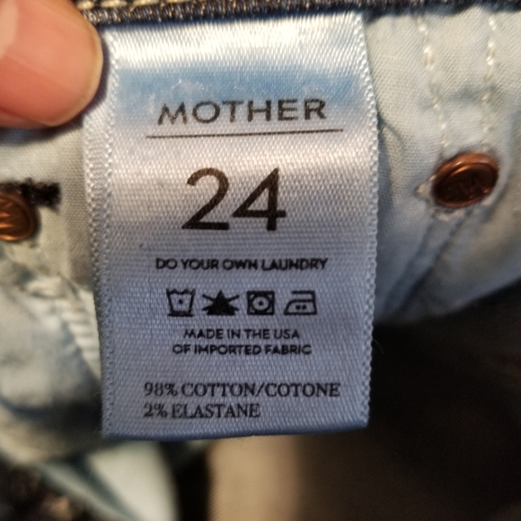 Mother The Looker Jeans Moontide 24 Blue Denim Medium Wash Mid Rise - Picture 11 of 15